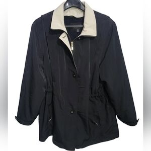 Braetan Women's Large Lined Black Tan Jacket Coat Gorpcore